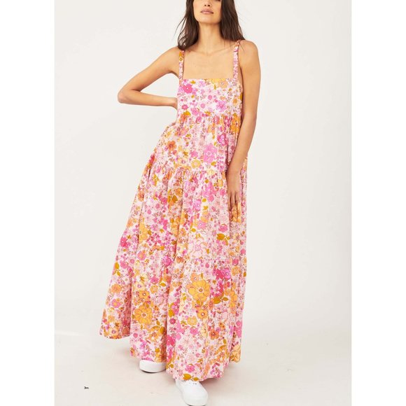 NWT Free People Park Slope Maxi Dress / Blossom Combo - Picture 1 of 6